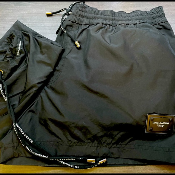 Men’s Dolce & Gabbana black medium swim trunks
